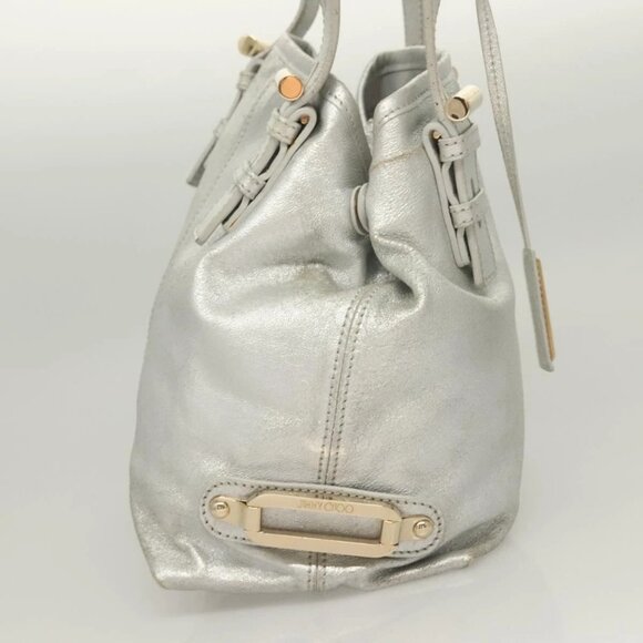 Jimmy Choo Shoulder Bag Leather Silver Gold Auth BA3827 - Picture 5 of 16